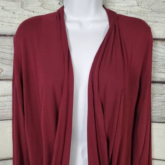 Maurices Women’s Burgundy Open Front Cardigan Sweater Small - Picture 3 of 7